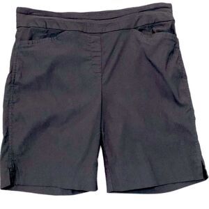 HILARY RADLEY Dress Bermuda Shorts Women’s Large Black High Waisted Pockets.